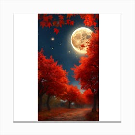 Full Moon In Autumn 2 Canvas Print