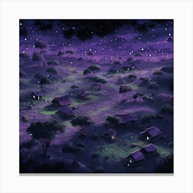 Village At Night Canvas Print