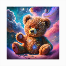 Teddy Bear In Space Canvas Print