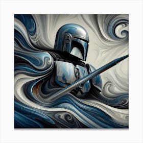 Din Djarin The Mandalorian Swirling Abstract Star Wars Art Print Canvas Print