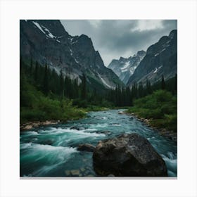 River In The Mountains 2 Canvas Print