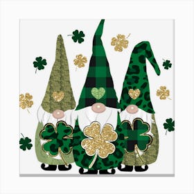 Irish Gnome St Patricks Day Shamrock Lucky Leprechauns Canvas Print