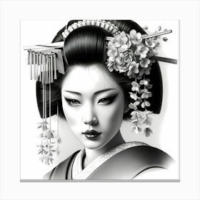 Japan Traditional Geisha Illustration By Ad 72 Canvas Print