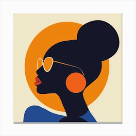 Black Woman With Sunglasses Canvas Print