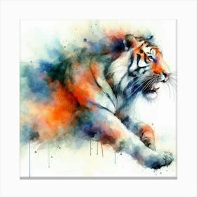 Tiger Watercolor Painting Canvas Print