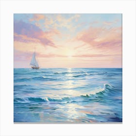 Soft Waves Sailboat Canvas Print