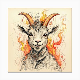 Goat In Flames 4 Canvas Print