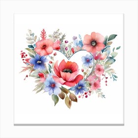 Heart Of Flowers Canvas Print