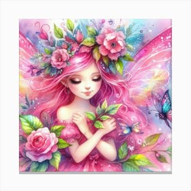 Pink Fairy Bright Canvas Print