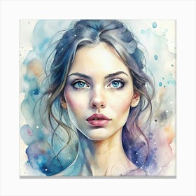 Watercolor Of A Woman 1 Canvas Print