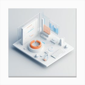 Isometric Business Concept Canvas Print