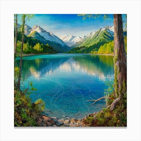 Lake In The Mountains 3 Canvas Print