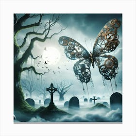 Butterfly In The Graveyard 1 Canvas Print