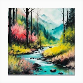 River In The Woods 1 Canvas Print