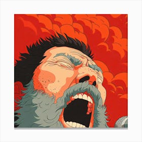 Man With A Beard Screaming Manga Japan Canvas Print