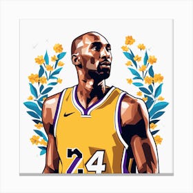 Kobe Bryant Basketball Nba Player Low Poly (6) Canvas Print