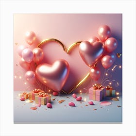 Heart Love Balloons Canvas Print