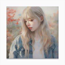 Korean Girl Painting Canvas Print