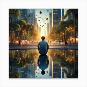 Reflection In Water Canvas Print