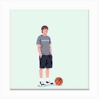 Basketball Jim Square Canvas Print