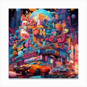 Psychedelic City Canvas Print