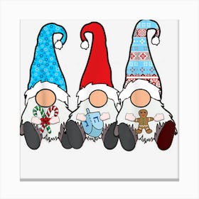 Happy Chrismukkah Christmas And Hanukkah Gnomes Canvas Print