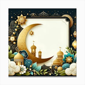 Islamic Muslim Holiday Greeting Card Canvas Print