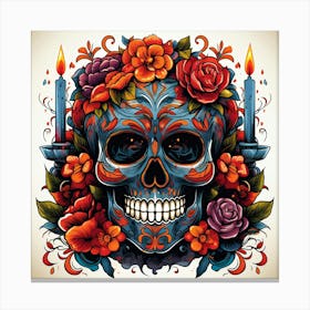 Day Of The Dead Skull 14 Canvas Print