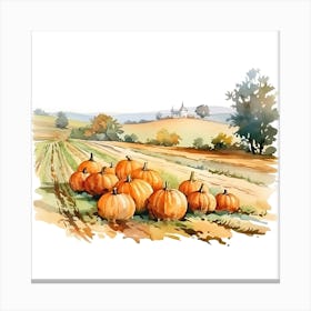 Farmhouse And Pumpkin Patch 9 Canvas Print