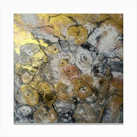 Gold And Black Abstract Painting Canvas Print