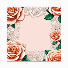 Roses In A Frame Canvas Print