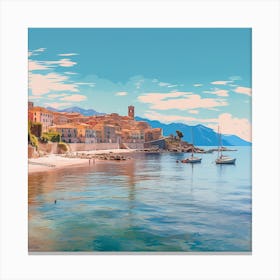 Enchanted Shores: Palazzo's Pastels Canvas Print