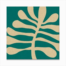 Matisse Leaf Turquoise Canvas Print