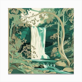 Waterfall In The Forest 2 Canvas Print