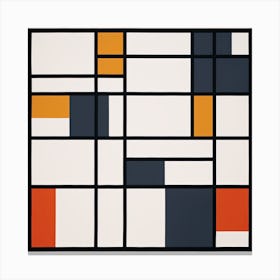 Vintage Geometric Fusion: Mid Century Squares Canvas Print