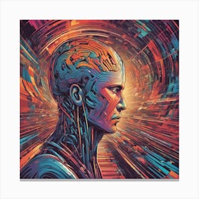 Brain Is Walking Down A Long Path, In The Style Of Bold And Colorful Graphic Design, David , Rainbow (1) Canvas Print