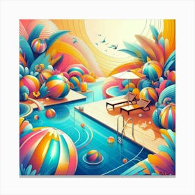 Colorful Pool Canvas Print