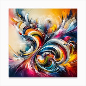 vibrant, abstract artwork bursting with dynamic colors and bold shapes to evoke a sense of energy and motion. Canvas Print