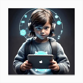 Child With Headphones 1 Canvas Print