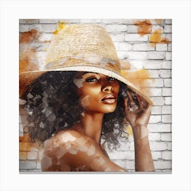 Portrait Of A Woman In A Hat Canvas Print