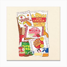 Snacks Square Canvas Print