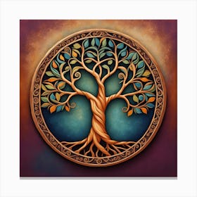 Tree Of Life wallart colorful print abstract poster art illustration design texture for canvas Canvas Print