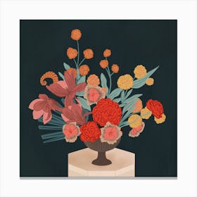Flowers For Aries Square Canvas Print