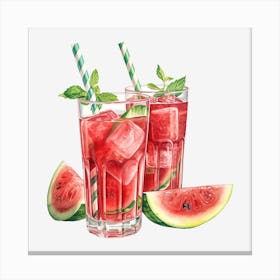 Watermelon Cocktail 14 Canvas Print