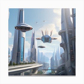 Futuristic Cityscape 18 Canvas Print