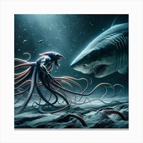 Epic face-off Canvas Print