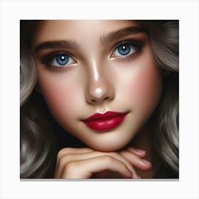 Portrait Of A Girl With Blue Eyes 7 Canvas Print