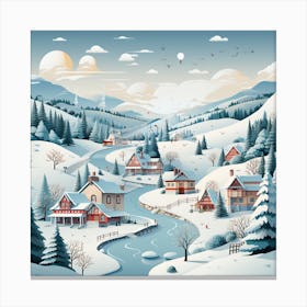 Winter Village 5 Canvas Print