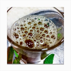 Cup Of Tea with foam and bubbles 10 Canvas Print