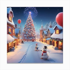 Christmas Village Canvas Print